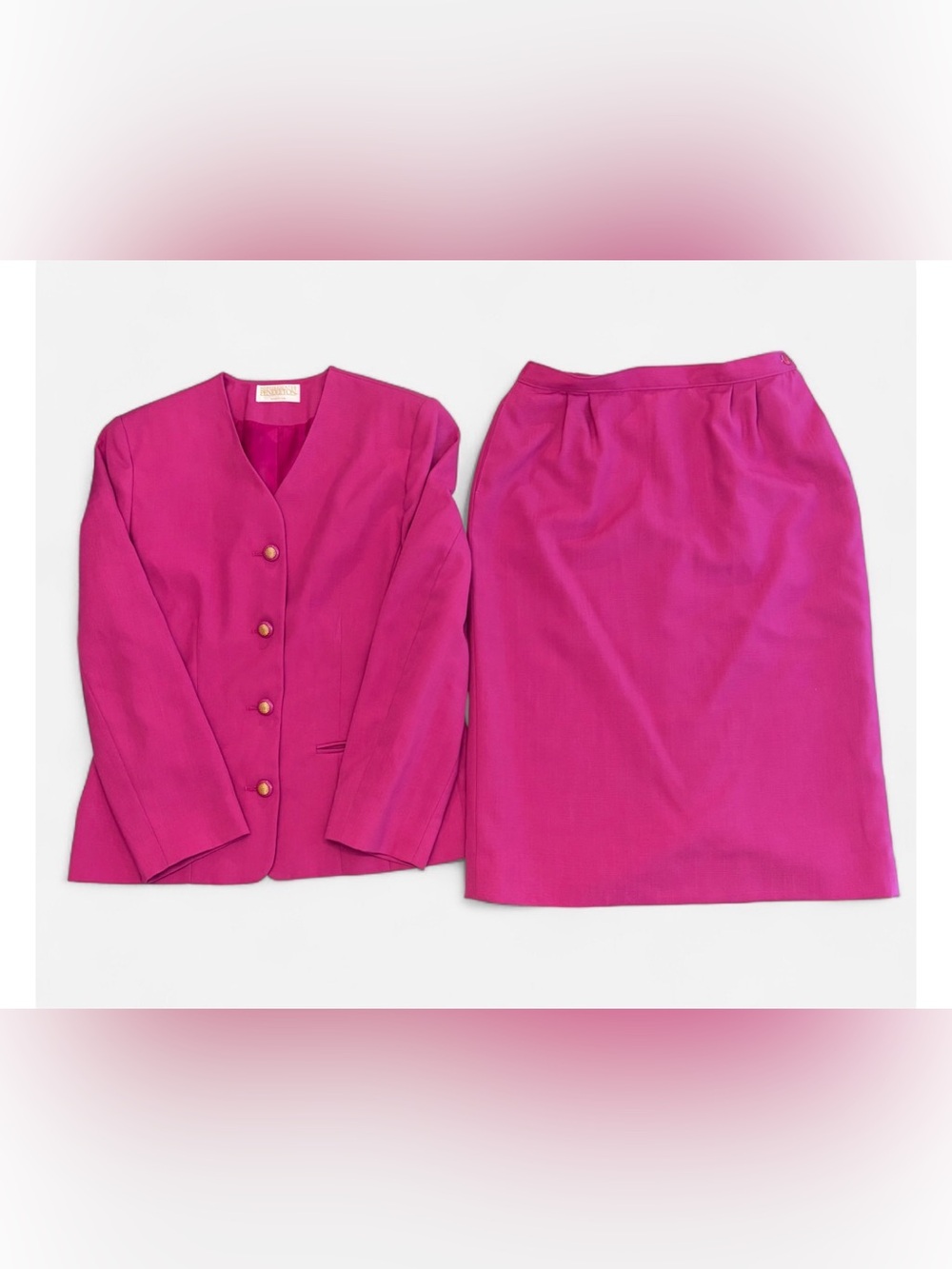 Pendleton Hot Pink Two-Piece Skirt Suit